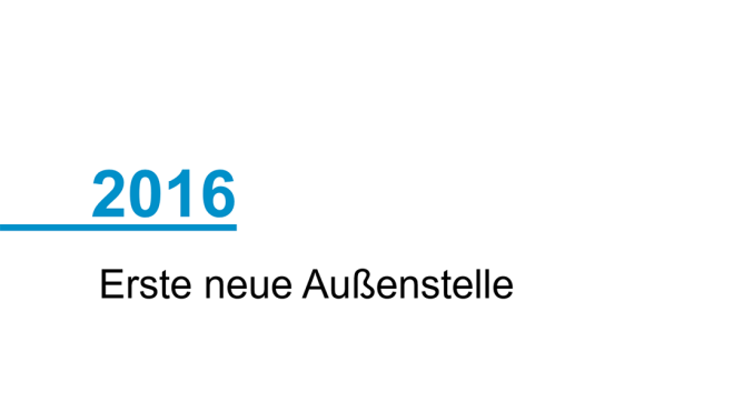 2016, Erste neue Außenstelle
